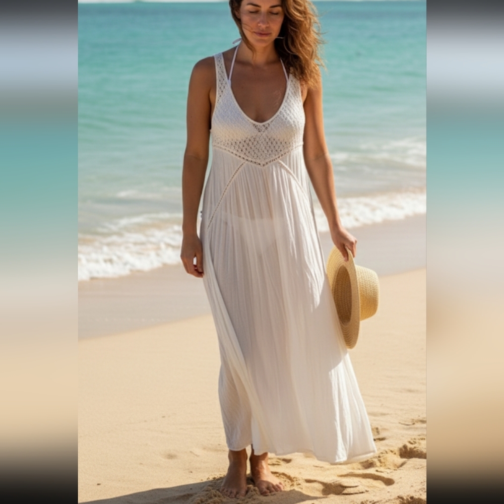 O'Neill Ivory Crochet Maxi Dress